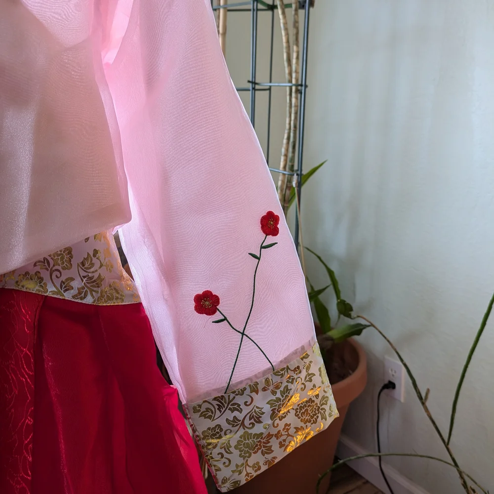 Hanbok Women Red And Pink Hanbok - Picture 7 of 9